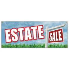 ESTATE SALE BANNER SIGN jewelry furniture jewels auction diamonds gold