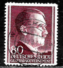HICK GIRL-USED  POLAND  OCCUPATION  STAMPS  SC#N90    ADOLF  HITLER       X4434 — photo 1
