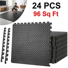 24 Tiles Puzzle Exercise Mat Interlocking 1/2''Thick Foam Floor Gym Mat
