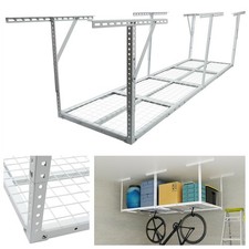 3FTx8FT Heavy-Duty Metal Garage Ceiling Storage Rack Adjustable 600lbs Capacity
