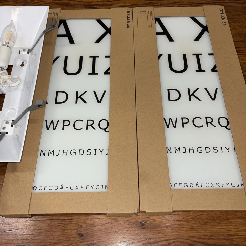Set of 2 Rare Ikea Gyllen 56 Eye Chart Wall Light Box David Wahl Design Modern  - Image 3 of 4