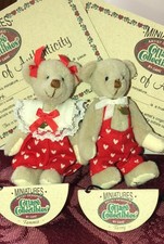 Cottage Collectibles Pair Miniature Bears Terry  Tammie Fully Articulated Set