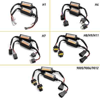 2tlg H4/H7 LED Scheinwerfer Canbus Decoder fehlerfrei Anti-Flicker Widerstand DE