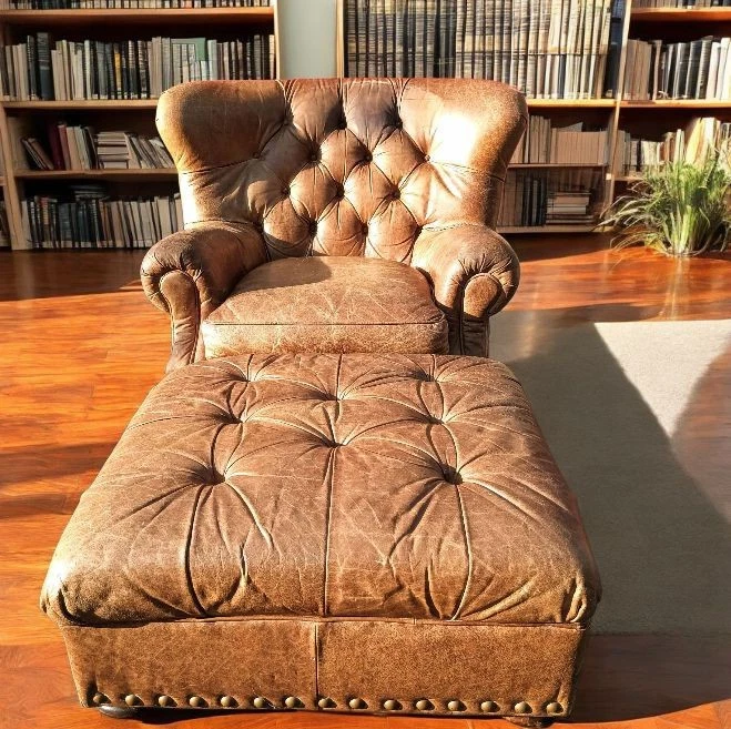 Ralph Lauren Writer's Chair And Ottoman - Image 2 of 4