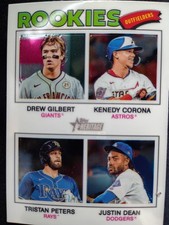 2026 Topps Heritage Rookie Outfielders #388 Chrome Gilbert/Peters/Corona/Dean