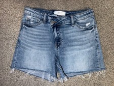 Vervet Women's Size Medium Cut Off Frayed Distressed Denim Shorts Light Blue EUC
