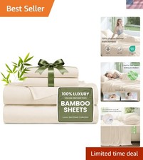 4 Piece Queen Sheet Set, 100 Rayon Derived from Bamboo, Cooling  Breathable...