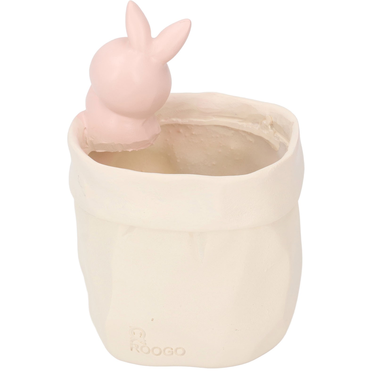 Pen Pencil Holder Desktop Ornament Resin Cute Animal In Grocery Bag Small Succul