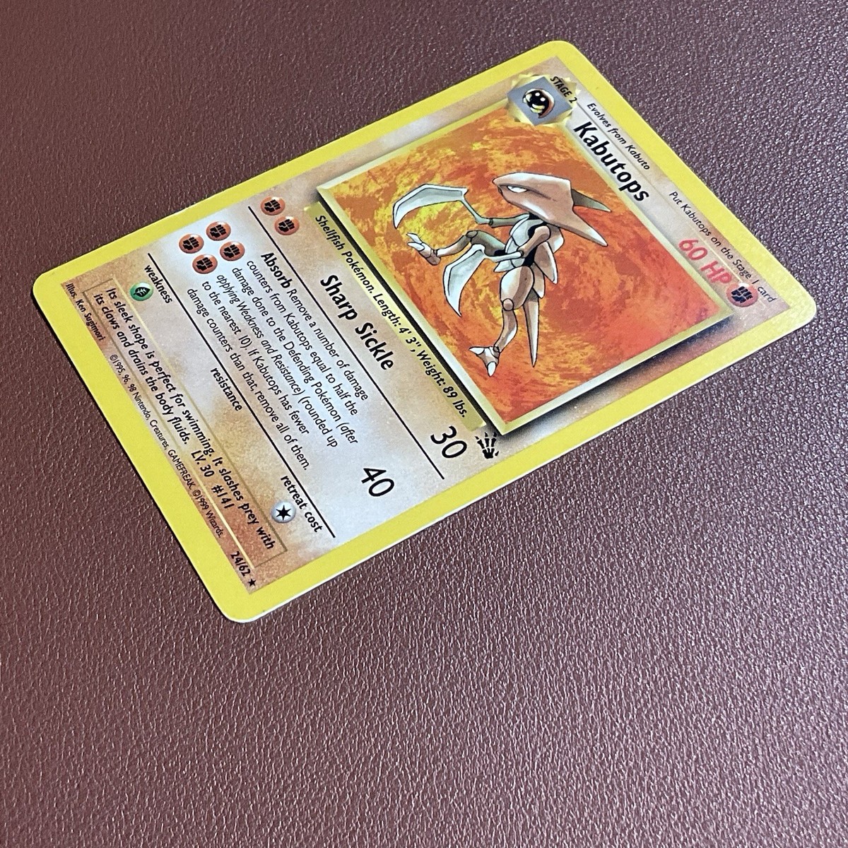 Kabutops 24/62 Non Holo Fossil Set Rare Pokemon | eBay