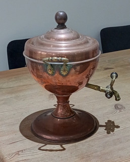Copper samovar tea urn is watertight and working brass tap 33 cm tall