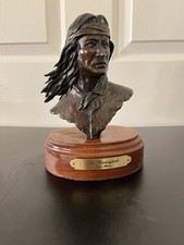 Tom Moss Bronze Sculpture “The Renegade” Native American Bust Signed Western Art