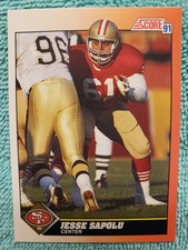 1991 SCORE JESSE SAPOLU #434 SAN FRANCISCO 49ERS 