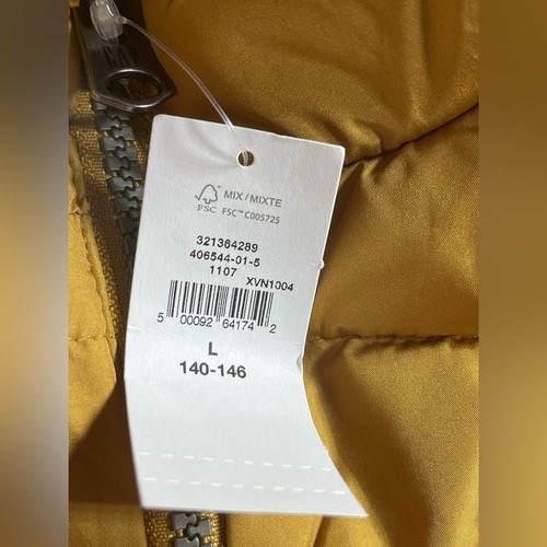 NWT Gap Kids ColdControl Puffer Vest in Honey Mustard Yellow - Size L (Kids) - Picture 4 of 5