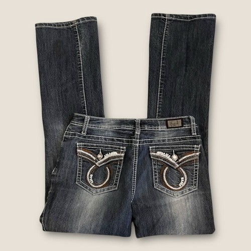 Earl Jean Mid Rise Bootcut Jean Denim Dark Wash Indigo 4 - Picture 2 of 6