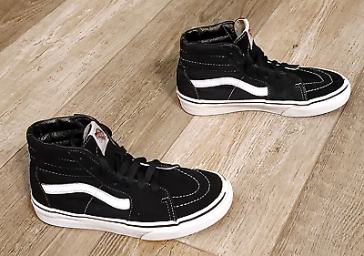 Vans Sk8-Hi Skate Leather High Top Shoes 721454 Black Suede Vans Sk8-Hi Skate Leather High Top Shoes 721454 Black Suede