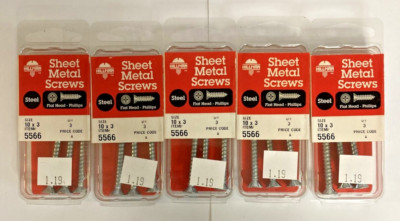 Hillman Sheet Metal Screws  10 x 3'' Flat Head Phillips  # 5566 (Qty 5 Packs)