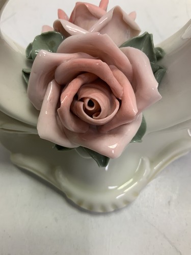Antique Karl ENS Porcelain Pink Rose Candle Candelabra GnuFoundArt - Picture 8 of 12
