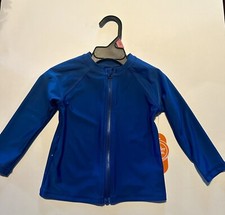 Wonder Nation Boys Size 18 Months Navy Long Sleeve Rash Guard Zip Up. NWT 50spf