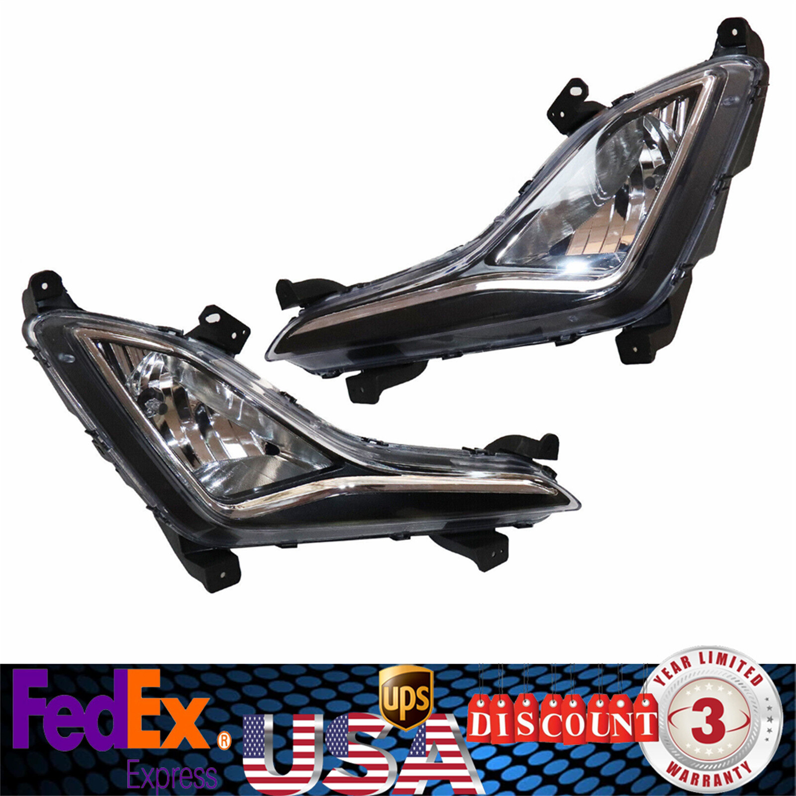 2013-2017 Hyundai Elantra GT Fog Light Kit Pair Left & Right  