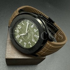 Custom Made PP Style Watch NH35 Automatic Movement Aquanaut GN Dial BLK Bezel BN