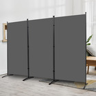 Divisor de habitación portátil de 3 paneles, pantalla de privacidad gris 102" W