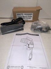 Clamp Mount Power Outlet  USB Charger 66675 Mooreco