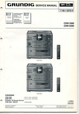 Grundig Service Anleitung Manual CDM 3000/ CDM 5000   B365