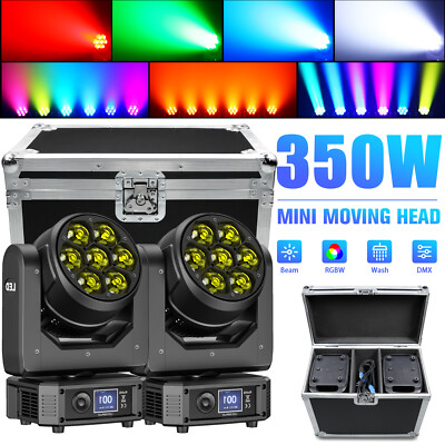 350W LED Zoom Beam Wash Moving Head Mit Flightcase RGBW DMX Bühnenlicht DJ Show