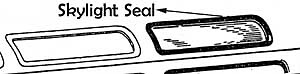 VW Vintage Parts Seal, Skylight Window, Top, Bus's - ' 67