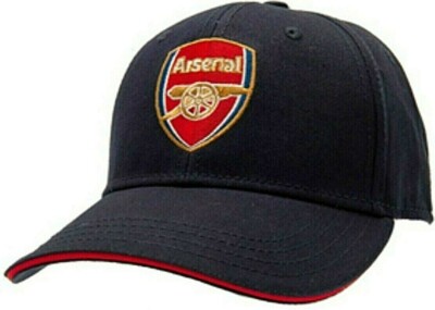 ARSENAL FC ERWACHSENE MARINEBLAU BESTICKTES WAPPEN SUPER BASEBALL KAPPE OFFIZIELLE AFC