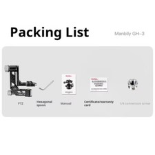 Manbily GH-3 360° Rotating Panoramic Gimbal Head Aluminum Alloy Quick Release