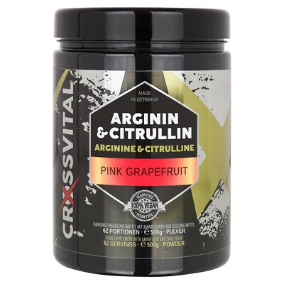 ARGININ CITRULLIN PULVER I PINK GRAPEFRUIT I CROSSVITAL I 500g I MADE IN GERMANY