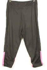 Layer 8 Leggings Black Capri Cropped Size XL Pink Trim Performance Women