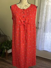 Gap Maternity Sleeveless Shirt Dress Small Hula Red/ Orange Floral Vacation