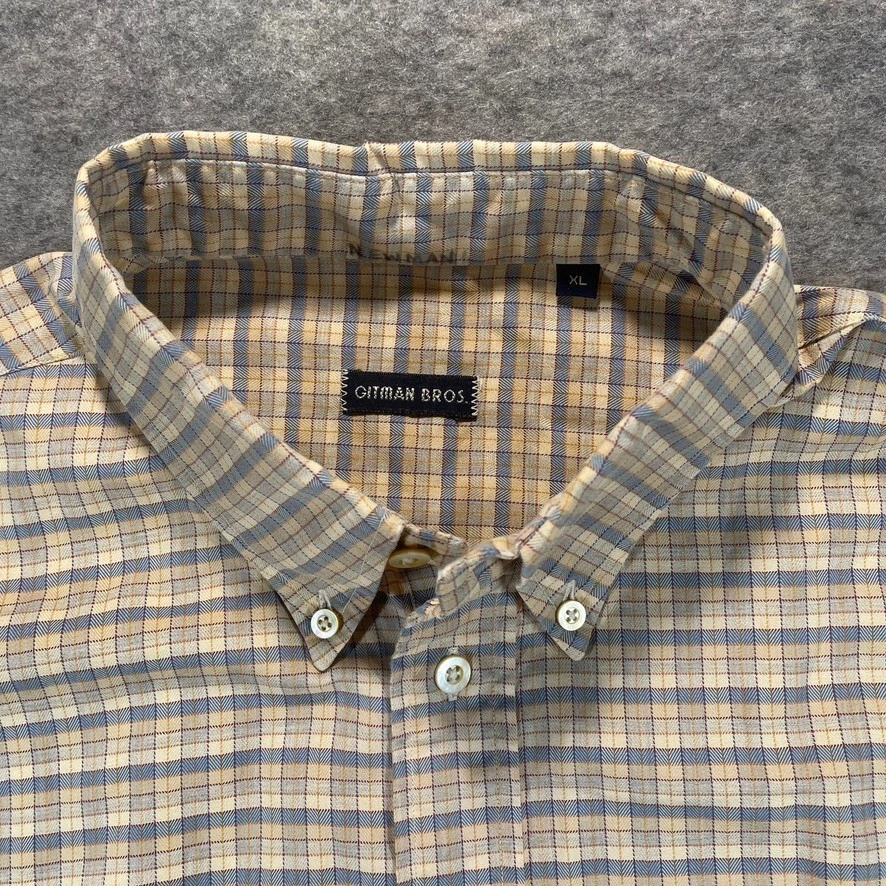 Gitman Bros Mens XL Plaid Long Sleeve Made in USA Vintage Cotton - Image 2 of 4