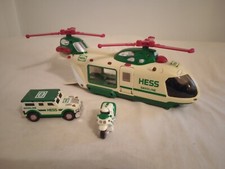 2001 Hess Helicopter, Motorcycle And Cruiser Diecast Plastic, Non-Working