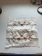 Tissue Box Cover  Embroidered  Floral Design