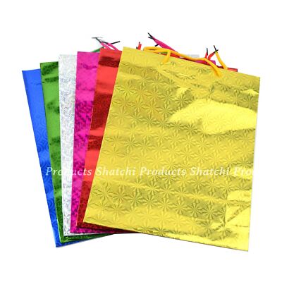 25 Stück holografische kleine Geschenktüten glänzendes Papier Geburtstag Party Jahrestag Geschenke