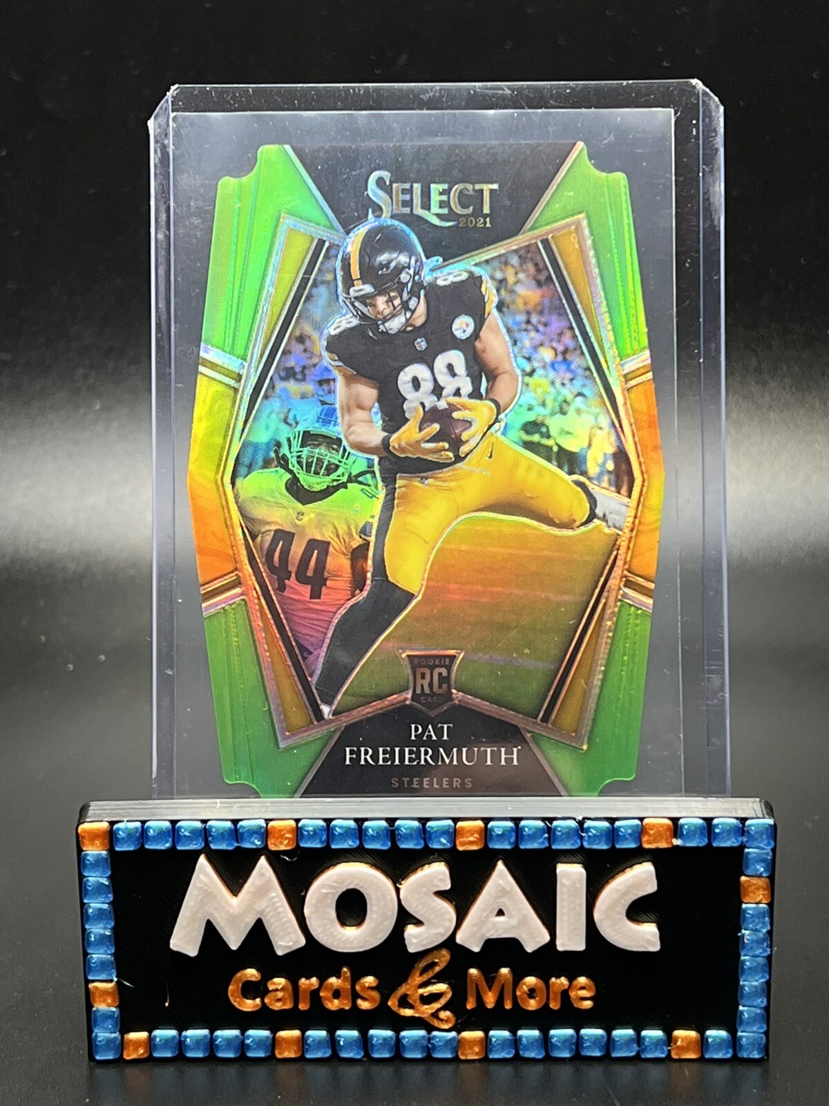 2021 Select Pat Freiermuth Neon Green RC Die Cut /349 Premier Level Steelers 159