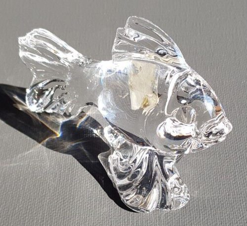 Nachtmann Kristall Fisch Koi Goldfisch Sockel aus Flossen Welle Original Vtg. - Bild 4 von 13