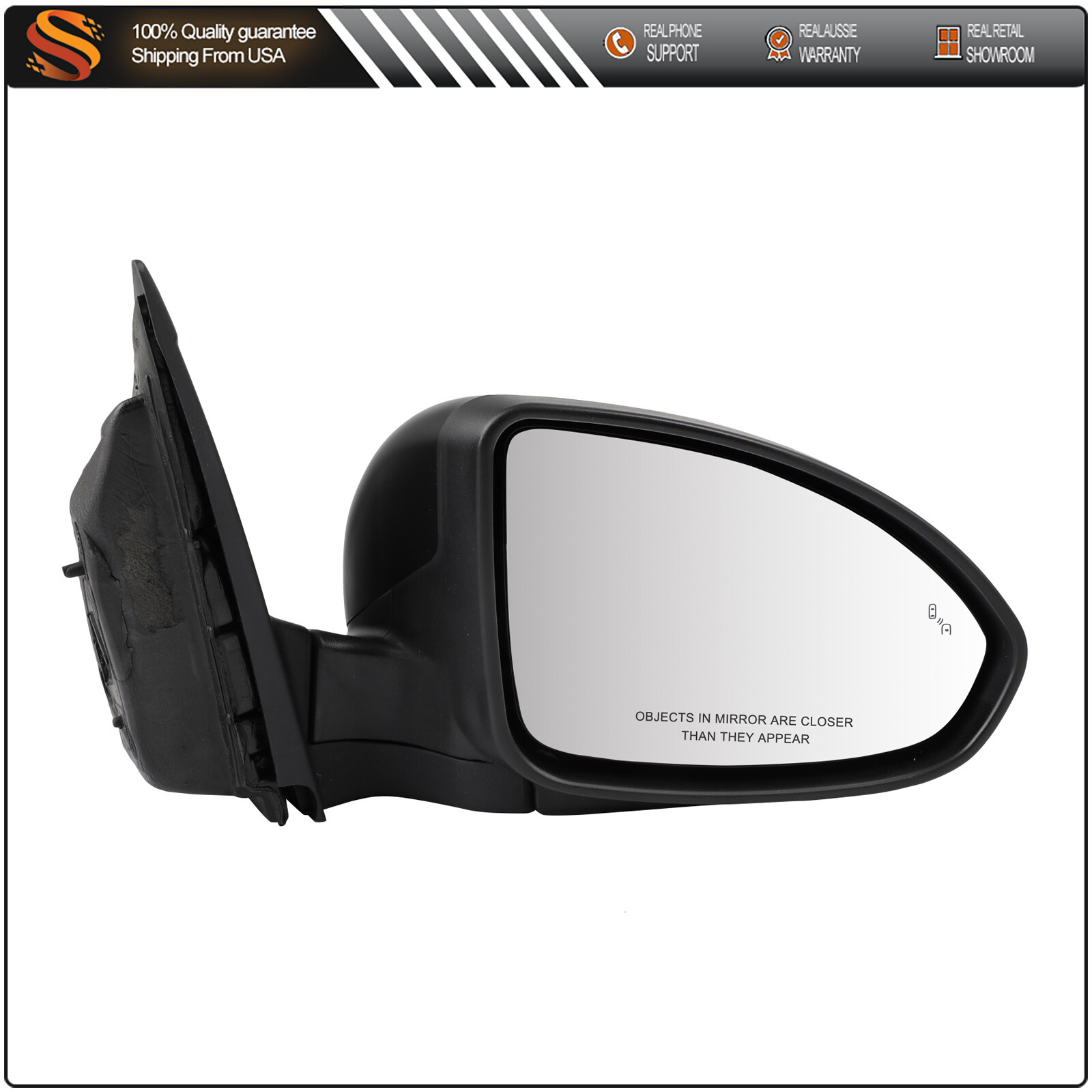 Passenger Side Door Mirror For 2013-2015 C.V Cruze Power BSM