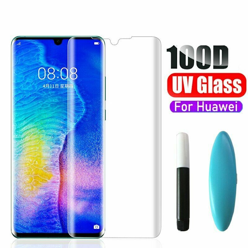 For Huawei P30 PRO UV Tempered Glass Full Liquid Glue Screen Protector