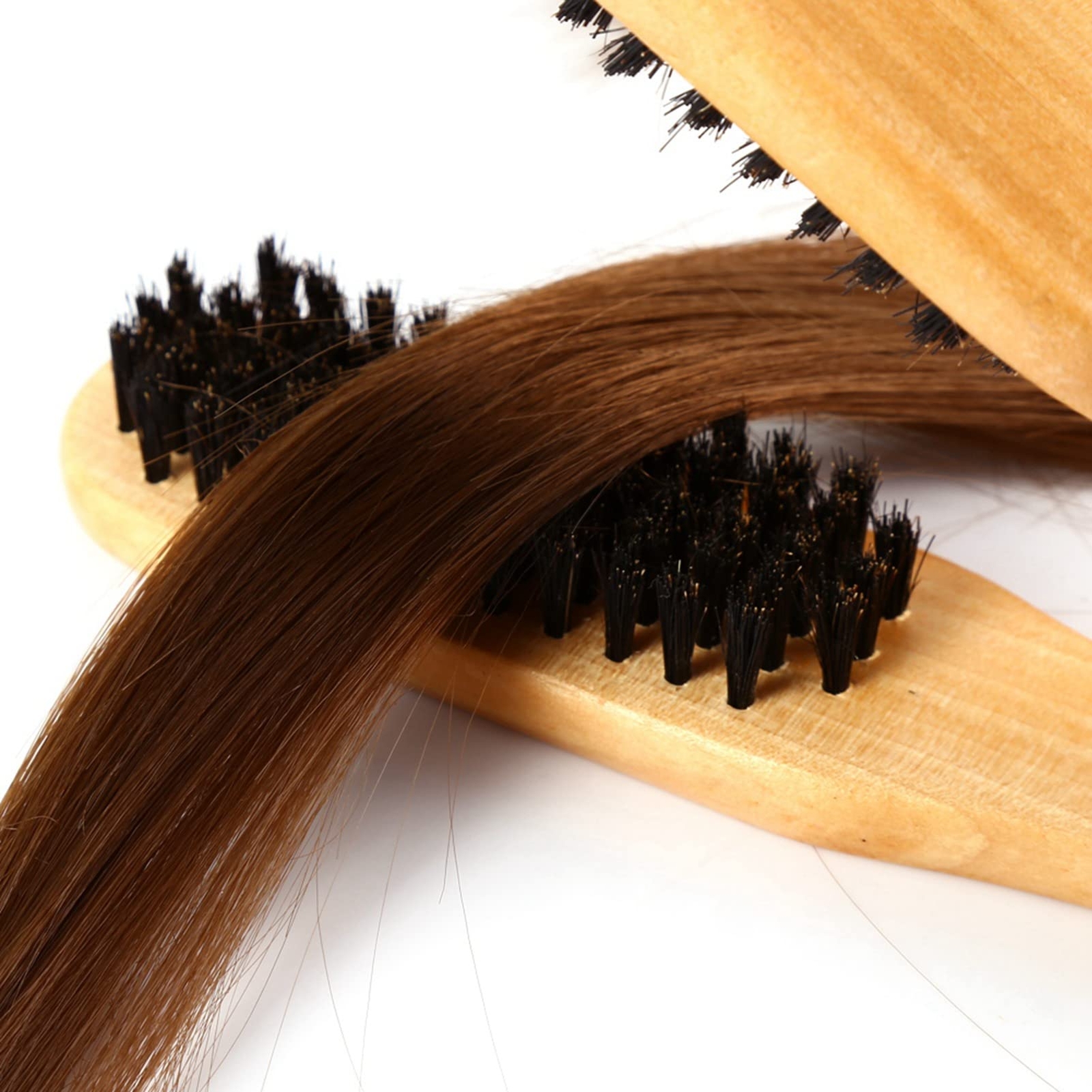 Double-Sided Bristle Hair Brush Wooden Straightening & Smoothing Brush