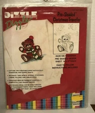 Vintage 1990 Dizzle Dizzler~TEDDY BEAR~Kit#50087~Christmas Transfer~Open Package