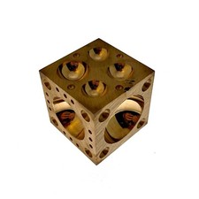 Jewellers Doming Block Brass 50mm Square – 9 Polished Domes (15–35mm) – NOS