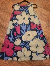 Marimekko Uniqlo Womens Swing Shift Midi Dress Size XS Floral Cotton Pockets