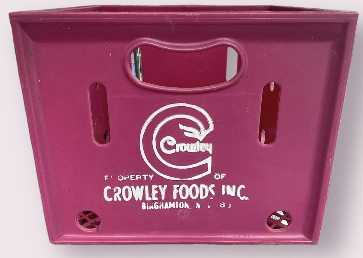 希少 ビンテージ Crowley Foods ミルク瓶ケース VTG Crowley Foods, Inc. Purple Milk Crate Binghamton NY 13