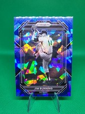 JIM BUNNING 2023 Panini Prizm Blue Cracked Ice #296 Detroit Tigers