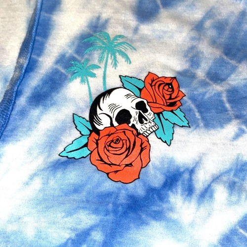 Dikotomy TIe Dye Kurzarm Hoodie Medium Totenkopf und Rosen - Bild 5 von 5