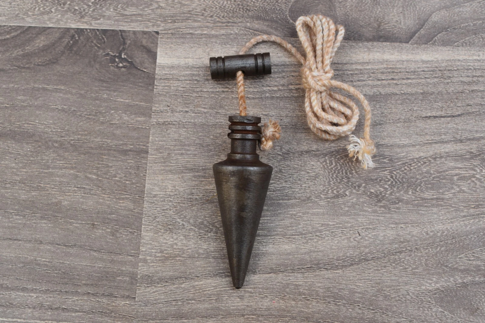 Vintage iron Miniature plumb bob collectible leveling tool salvage rustic Tool